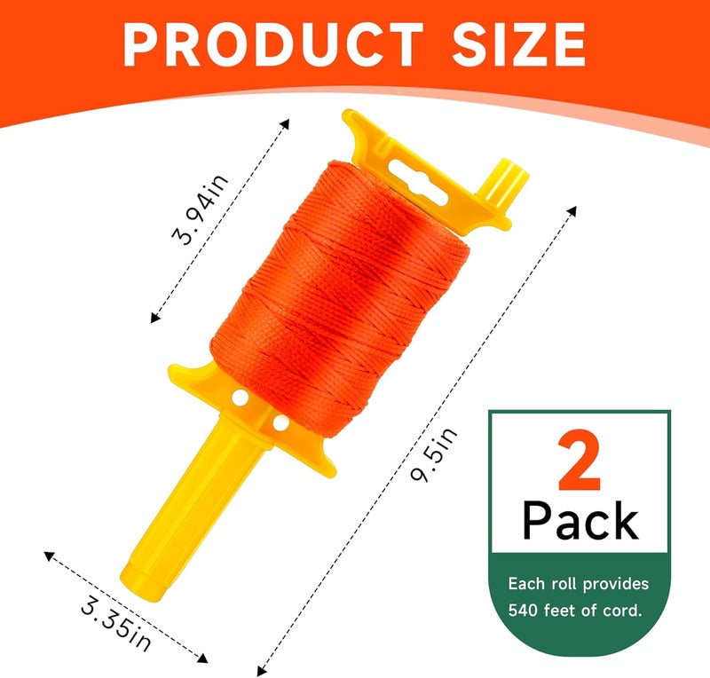 Philbinden 2 Pack Mason Line with Handle,540ft #18 Braided Nylon Mason Line for Gardening, Masonry Tools, Surveying, Kite Twine String or DIY Project - Image 2